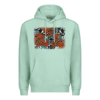 Seafoam leopard cowhide background Premium Hoodie - BarkalooDesign