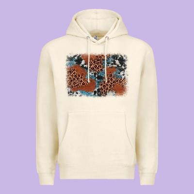 Leopard Cowhide Background Premium Hoodie Designed By Barkaloodesign