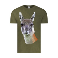 Vintage Olive Guanaco Llama Head Vintage Tee - LillyAllenDesigns