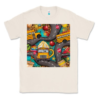 Natural school bus coffee and star with leopard seamless pattern bbs Classic Tee - BundleAndBundleShop
