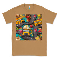 Toasted Coconut school bus coffee and star with leopard seamless pattern bbs Classic Tee - BundleAndBundleShop