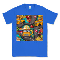 True Royal school bus coffee and star with leopard seamless pattern bbs Classic Tee - BundleAndBundleShop