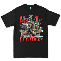 Black my first christmas baby safari animals Premium Tee - LillyAllenDesigns