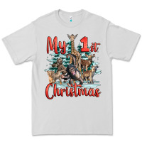 Dove Grey my first christmas baby safari animals Premium Tee - LillyAllenDesigns