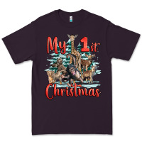Plum my first christmas baby safari animals Premium Tee - LillyAllenDesigns