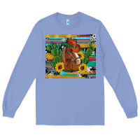 Colony Blue western horse cowboy hat cactus sunflowers glitter cowhide serape turq Long Sleeve Tee - Artiststas