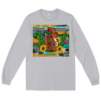 Moon Dust western horse cowboy hat cactus sunflowers glitter cowhide serape turq Long Sleeve Tee - Artiststas