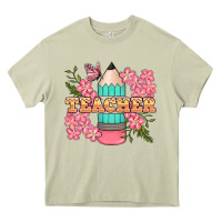 Mossy teacher floral pencil Heavy Core Tee - BundleAndBundleShop