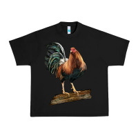 Black american game rooster standing Urban Heavy Tee - LillyAllenDesigns