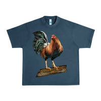 Midnight Navy american game rooster standing Urban Heavy Tee - LillyAllenDesigns