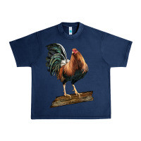 Navy american game rooster standing Urban Heavy Tee - LillyAllenDesigns