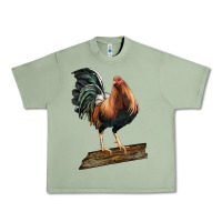 Oil Green american game rooster standing Urban Heavy Tee - LillyAllenDesigns