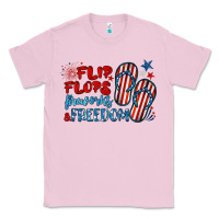 Bubblegum Pink flip flops fireworks & freedom Classic Tee - BarkalooDesign