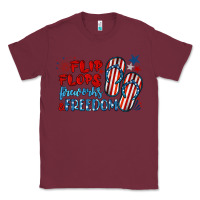 Burgundy flip flops fireworks & freedom Classic Tee - BarkalooDesign
