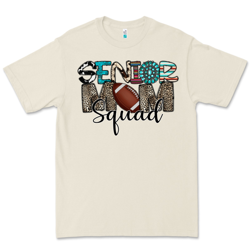 Senior Mom Squad Football Design Premium Tee by CowhideDigitalArt | Teevron
