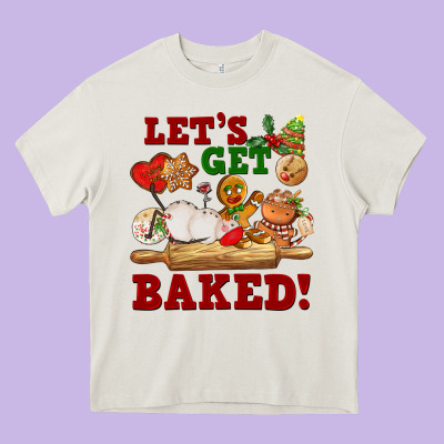 Let's Get Baked Heavy Core Tee Designed By Fadigitalartstudio