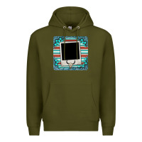 Army Green gemstone turquoise serape custom photo frame coaster Premium Hoodie - BarkalooDesign