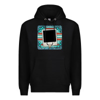 Black gemstone turquoise serape custom photo frame coaster Premium Hoodie - BarkalooDesign