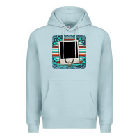 Blue Mist gemstone turquoise serape custom photo frame coaster Premium Hoodie - BarkalooDesign