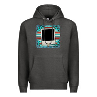 Charcoal Heather gemstone turquoise serape custom photo frame coaster Premium Hoodie - BarkalooDesign