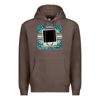 Coffee gemstone turquoise serape custom photo frame coaster Premium Hoodie - BarkalooDesign