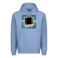 Colony Blue gemstone turquoise serape custom photo frame coaster Premium Hoodie - BarkalooDesign