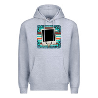 Heather Grey gemstone turquoise serape custom photo frame coaster Premium Hoodie - BarkalooDesign