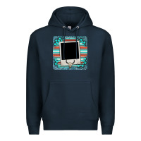 Navy gemstone turquoise serape custom photo frame coaster Premium Hoodie - BarkalooDesign
