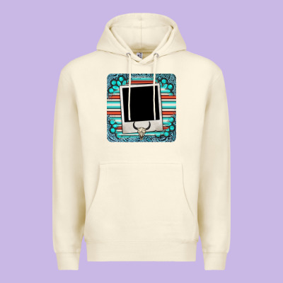 Gemstone Turquoise Serape Custom Photo Frame Coaster Premium Hoodie Designed By Barkaloodesign