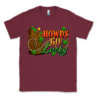 Burgundy Howdy go lucky st. patricks day Classic Tee - FaDigitalArtStudio