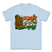 Dusty Blue Howdy go lucky st. patricks day Classic Tee - FaDigitalArtStudio