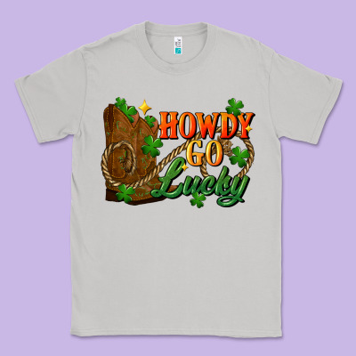 Howdy Go Lucky St. Patricks Day Classic Tee Designed By Fadigitalartstudio