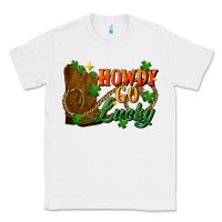 White Howdy go lucky st. patricks day Classic Tee - FaDigitalArtStudio