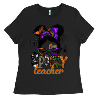 Black one spooky teacher Ladies Tee - SublimationCraftShop