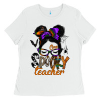 White one spooky teacher Ladies Tee - SublimationCraftShop