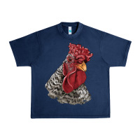 Navy dominique rooster head Urban Heavy Tee - LillyAllenDesigns