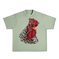 Oil Green dominique rooster head Urban Heavy Tee - LillyAllenDesigns