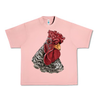 Salmon dominique rooster head Urban Heavy Tee - LillyAllenDesigns
