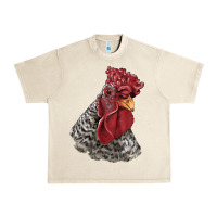 Sandshell dominique rooster head Urban Heavy Tee - LillyAllenDesigns