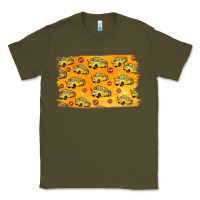 Army Green School Bus Pattern Classic Tee - Jasminsmagicworld