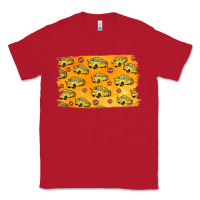 Red School Bus Pattern Classic Tee - Jasminsmagicworld
