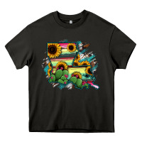 Asphalt Louisiana Map Sunflower Cactus Serape Heavy Core Tee - RanaPortraitStore