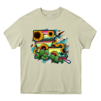 Mossy Louisiana Map Sunflower Cactus Serape Heavy Core Tee - RanaPortraitStore