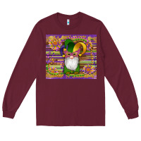 Burgundy mardi gras gnomes mask serape sunflowers Long Sleeve Tee - Artiststas