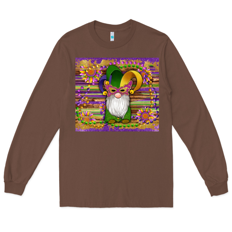 Mardi Gras Gnomes Mask Serape Sunflowers Long Sleeve Tee by Artiststas | Teevron