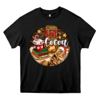Black Hot Cocoa With Cat Heavy Core Tee - FaDigitalArtStudio