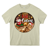 Mossy Hot Cocoa With Cat Heavy Core Tee - FaDigitalArtStudio
