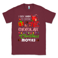 Burgundy i just want to drink hot chocolate watch christmas movies premium Classic Tee - baoMotion