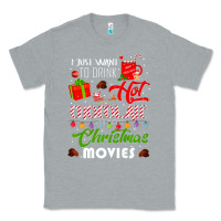 Heather Grey i just want to drink hot chocolate watch christmas movies premium Classic Tee - baoMotion