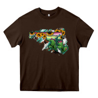 Chocolate Brown Maryland Map Sunflower Cactus Serape Heavy Core Tee - RanaPortraitStore